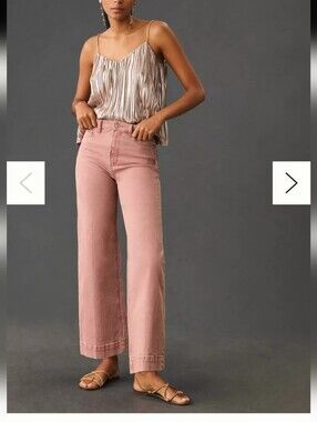 PAIGE Pink Wide Leg Flare Jeans